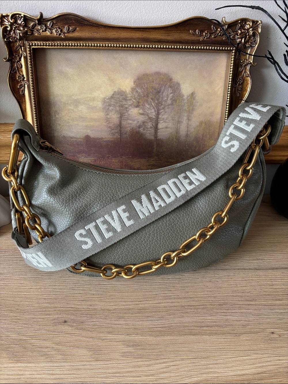 Steve Madden Olive Green Hobo Shoulder Bag